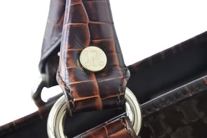 CELINE セリーヌ ハンドバッグ ブギーバッグ WC-ST-0077 ブラウン スエード レザー ゴールド金具 良品 中古 52043