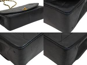 CHANEL シャネル ショルダーバッグ ラムスキン シングルフラップ シングルチェーンバッグ ダイアナ ゴールド金具 美品 中古 52046