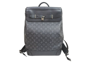 LOUIS VUITTON ルイ ヴィトン リュック スティーマーバックパック M44052 モノグラムエクリプスキャンバス ブラック 美品 中古52047