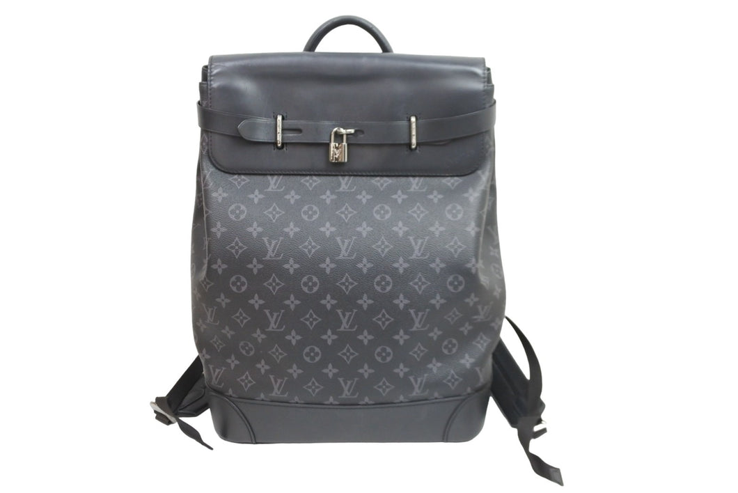 LOUIS VUITTON ルイ ヴィトン リュック スティーマーバックパック M44052 モノグラムエクリプスキャンバス ブラック 美品 中古52047