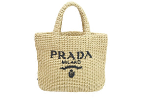 PRADA プラダ RAFIA トートバッグ 1BG422 ナチュラル by