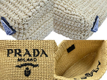 画像をギャラリービューアに読み込む, 極美品 PRADA プラダ ハンドバッグ かごバッグ スモール クロシェ トートバッグ ベージュ RAFIA 1BG422 2A2T F0018 中古 52049