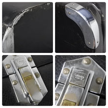 Load image into Gallery viewer, HERMES エルメス トランク スーツケース ブラック イエロー シルバー金具 刻印記載なし オーダー 良品 中古 52062