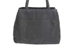 PRADA プラダ ハンドバッグ ボストンバッグ トートバッグ トライアングルロゴ ナイロン ブラック シルバー 美品 中古 52071