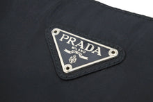 画像をギャラリービューアに読み込む, PRADA プラダ ハンドバッグ ボストンバッグ トートバッグ トライアングルロゴ ナイロン ブラック シルバー 美品 中古 52071