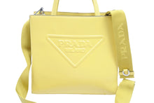 Load image into Gallery viewer, PRADA プラダ 2WAYバッグ ショルダーバッグ ハンドバッグ ロゴ 1BG382 ソフトカーフ イエロー ゴールド 美品 中古 52074