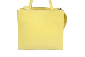 PRADA プラダ 2WAYバッグ ショルダーバッグ ハンドバッグ ロゴ 1BG382 ソフトカーフ イエロー ゴールド 美品 中古 52074