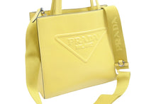 Load image into Gallery viewer, PRADA プラダ 2WAYバッグ ショルダーバッグ ハンドバッグ ロゴ 1BG382 ソフトカーフ イエロー ゴールド 美品 中古 52074
