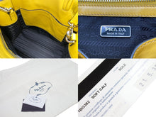 Load image into Gallery viewer, PRADA プラダ 2WAYバッグ ショルダーバッグ ハンドバッグ ロゴ 1BG382 ソフトカーフ イエロー ゴールド 美品 中古 52074