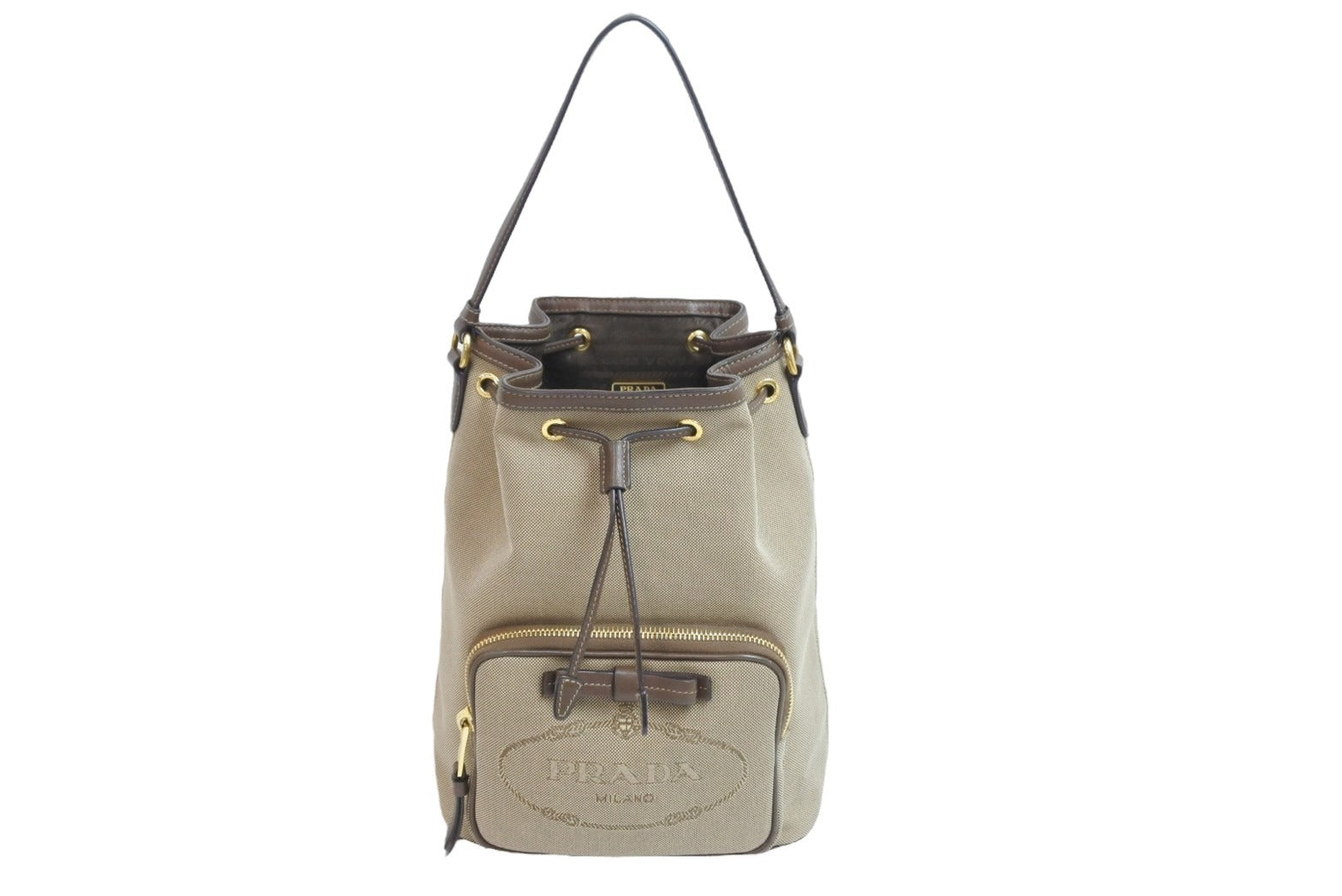 PRADA　キャンディ　巾着 PRADA プラダ ハンドバッグ 巾着バッグ 1BH097 キャンバス