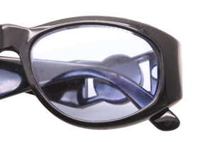 VERSACE ヴェルサーチ サングラス MOD 424 COL 852 BK メデューサ ブラック ゴールド金具 ブルーレンズ 中古 52097 