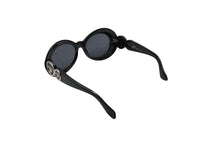 Load image into Gallery viewer, GIANNIVERSACE ジャンヌヴェルサーチ サングラス オーバル メデューサ ロゴ プラスチック メタル ブラック 美品 中古 52102