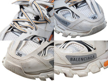 Load image into Gallery viewer, BALENCIAGA バレンシアガ スニーカー レディース 542436 TRACK TRAINER ホワイト オレンジ サイズ36 良品 中古 52133