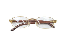 Load image into Gallery viewer, Cartier カルティエ メガネ アイウェア ウッドテンプル ゴールド ヴィンテージ 49/20 135b 美品 中古 52140