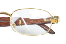 Load image into Gallery viewer, Cartier カルティエ メガネ アイウェア ウッドテンプル ゴールド ヴィンテージ 49/20 135b 美品 中古 52140