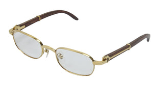 Cartier カルティエ メガネ アイウェア ウッドテンプル ゴールド ヴィンテージ 49/20 135b 美品 中古 52140