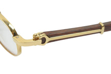 Load image into Gallery viewer, Cartier カルティエ メガネ アイウェア ウッドテンプル ゴールド ヴィンテージ 49/20 135b 美品 中古 52140