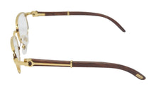 Load image into Gallery viewer, Cartier カルティエ メガネ アイウェア ウッドテンプル ゴールド ヴィンテージ 49/20 135b 美品 中古 52140