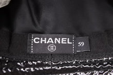 Load image into Gallery viewer, 極美品 CHANEL シャネル バケットハット エナメル パテント ブラック プレートロゴ サイズ59 中古 52161