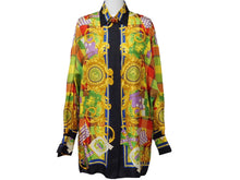 Load image into Gallery viewer, Gianni Versace ジャンニ・ヴェルサーチ 長袖シャツ バロッコ 総柄 マルチカラー シルク サイズ38 良品 中古 52204