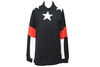 Givenchy バンジシー ポロシャツ 15F7110704 スター星長袖 ブラック ホワイト コットン サイズXS 美品 中古 52209 