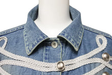 Load image into Gallery viewer, Sacai サカイ ジャケット デニムジャケット DSM限定 sacai gem 18CDGW-54 ブルー ホワイト コットン サイズ3 美品 中古 52223