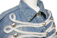 Load image into Gallery viewer, Sacai サカイ ジャケット デニムジャケット DSM限定 sacai gem 18CDGW-54 ブルー ホワイト コットン サイズ3 美品 中古 52223