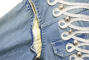 Sacai サカイ ジャケット デニムジャケット DSM限定 sacai gem 18CDGW-54 ブルー ホワイト コットン サイズ3 美品 中古 52223