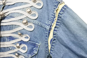 Sacai サカイ ジャケット デニムジャケット DSM限定 sacai gem 18CDGW-54 ブルー ホワイト コットン サイズ3 美品 中古 52223