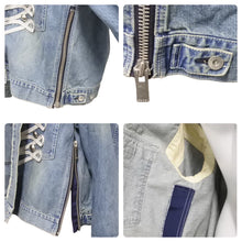Load image into Gallery viewer, Sacai サカイ ジャケット デニムジャケット DSM限定 sacai gem 18CDGW-54 ブルー ホワイト コットン サイズ3 美品 中古 52223