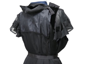Sacai サカイ ワンピース コットンポプリンロングドレス 18-4141 ポリエステル コットン ブラック ネイビー 1 美品 中古 52224 
