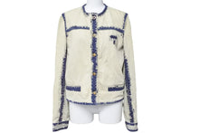 Load image into Gallery viewer, 極美品 LOUIS VUITTON ルイ ヴィトン デニムジャケット アウター ホワイト インディゴブルー コットン ポリウレタン 38 中古 52226