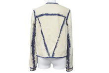 Load image into Gallery viewer, 極美品 LOUIS VUITTON ルイ ヴィトン デニムジャケット アウター ホワイト インディゴブルー コットン ポリウレタン 38 中古 52226