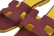 Load image into Gallery viewer, HERMES エルメス オラン サンダル 151213Z サイズ36 レディース ボルドー系 イエロー系 美品 中古 52230