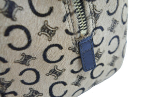 CELINE セリーヌ Cマカダム ハンドバッグ ミニボストンバッグ MC99/2 イタリア製 ハラコ レザー ベージュ ゴールド 美品 中古 52305