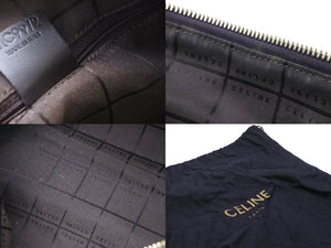 CELINE セリーヌ Cマカダム ハンドバッグ ミニボストンバッグ MC99/2 イタリア製 ハラコ レザー ベージュ ゴールド 美品 中古 52305