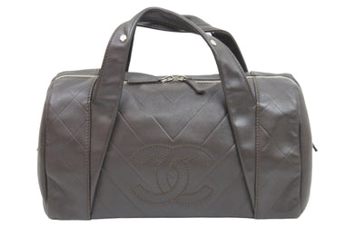 CHANEL シャネル ハンドバッグ ココマーク ブラウン 10番台 カーフスキン 美品 中古 52312
