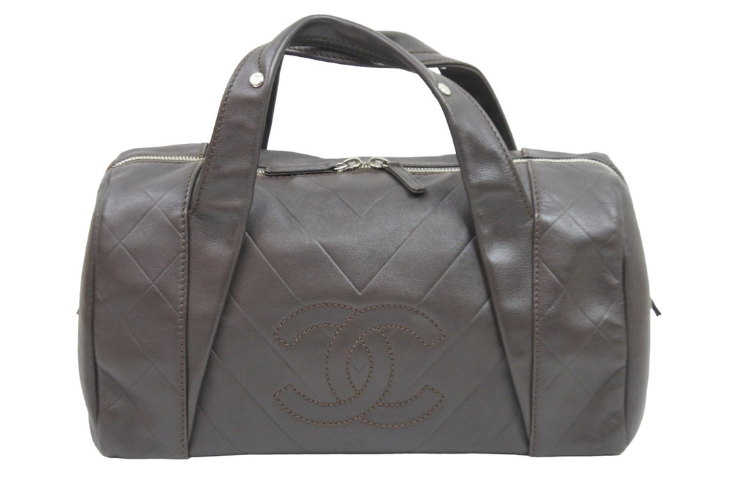 CHANEL シャネル ハンドバッグ ココマーク ブラウン 10番台 カーフスキン 美品 中古 52312