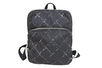 CHANEL シャネル バックパック ブラック ホワイト 6番台 ナイロン 旧トラベルライン 中古 52314