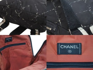 CHANEL シャネル バックパック ブラック ホワイト 6番台 ナイロン 旧トラベルライン 中古 52314