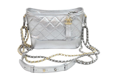 CHANEL シャネル ショルダーバッグ ガブリエル ヴィンテージカーフ チェーンショルダーバッグ 24番台 シルバー×ゴールド金具