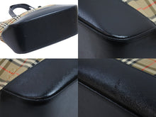 Load image into Gallery viewer, BURBERRY バーバリー トートバッグ ノバチェック柄 コットンキャンバス チャーム付き ゴールド金具 美品 中古 52343
