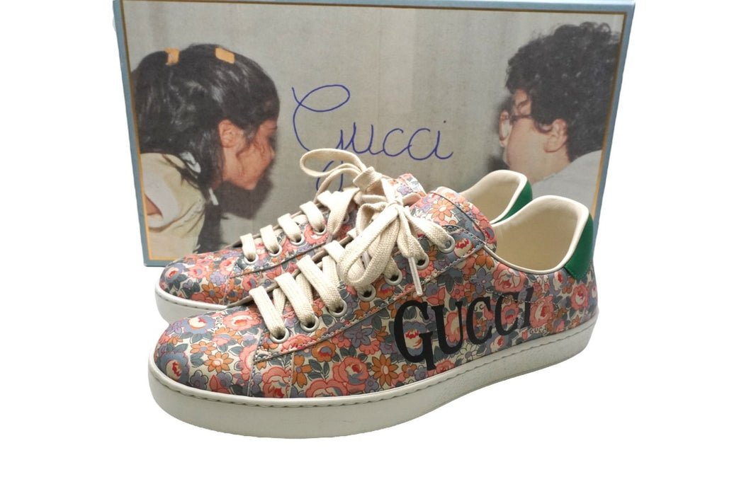 GUCCI グッチ エース フローラル スニーカー マルチカラー ロゴ 花 靴 レザー 636357 サイズ6 美品 中古 52356