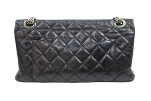 CHANEL シャネル ショルダーバッグ 2.55ハンドバッグ チェーンショルダー 11番台 ブラック レザー シルバー金具 美品 中古 52357