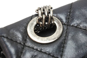 CHANEL シャネル ショルダーバッグ 2.55ハンドバッグ チェーンショルダー 11番台 ブラック レザー シルバー金具 美品 中古 52357