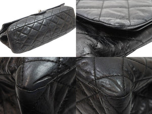CHANEL シャネル ショルダーバッグ 2.55ハンドバッグ チェーンショルダー 11番台 ブラック レザー シルバー金具 美品 中古 52357