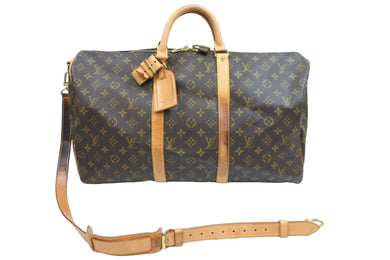 LOUIS VUITTON ルイ・ヴィトン ボストンバッグ キーポルバンドリエール50 ゴールド金具 カデナ付き 良品 中古 M41416