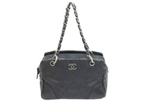 Load image into Gallery viewer, CHANEL シャネル ココマーク チェーンショルダーバッグ ハンドバッグ 10番台 キャビアスキン ブラック シルバー 美品 中古 52388