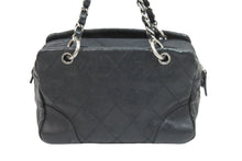 Load image into Gallery viewer, CHANEL シャネル ココマーク チェーンショルダーバッグ ハンドバッグ 10番台 キャビアスキン ブラック シルバー 美品 中古 52388