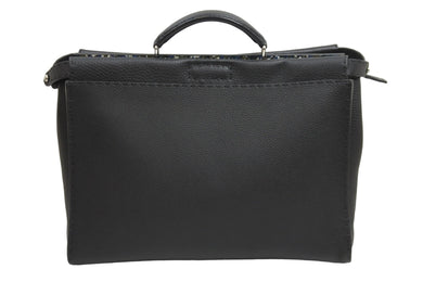 FENDI フェンディ ハンドバッグ ビジネスバッグ ピーカブー 7VA388 シルバー金具 ブラック セレリア レザー 美品 中古 52390